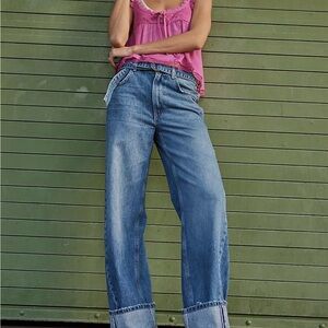 We The Free Blue Boyfriend Jeans